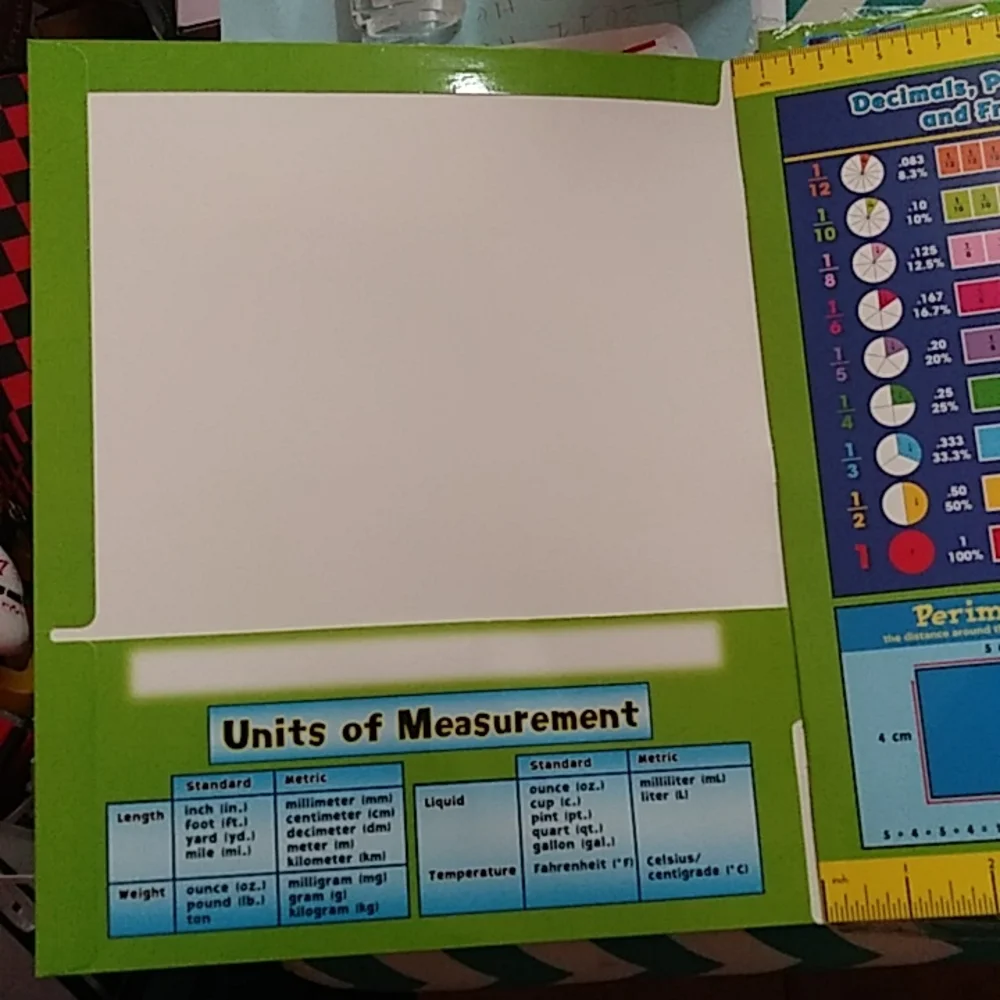 NWT Math Reference Four-Pocket Folder - Picture 2 of 10